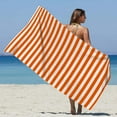 thumbnail image 1 of Taotanxi Beach Towel - Oversized Mircofiber Beach Towel 27.56'' x 59.06'', Striped Lightweight Pool Towel, Swim Travel Towel for Adults Mens Women,Orange#1082, 1 of 6