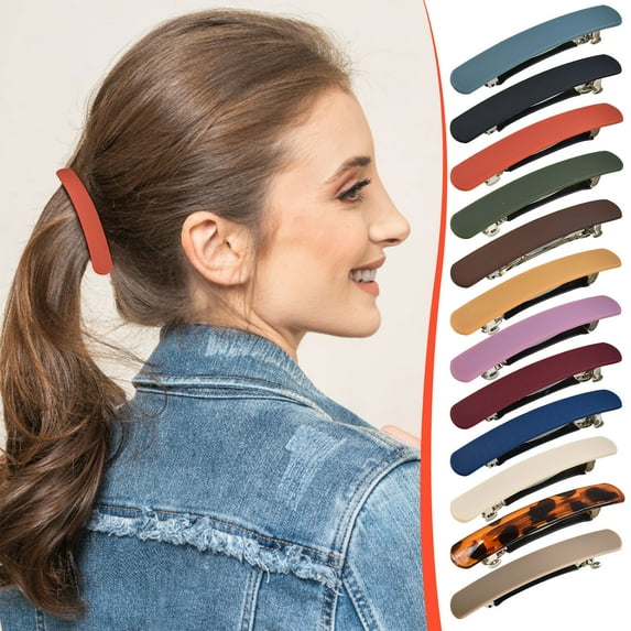 Taotanxi Beige Hair Clips Hair Barrettes for Women, Matte Barrettes for Thin Fine Hair Flat Hair Clip Hair Accessories