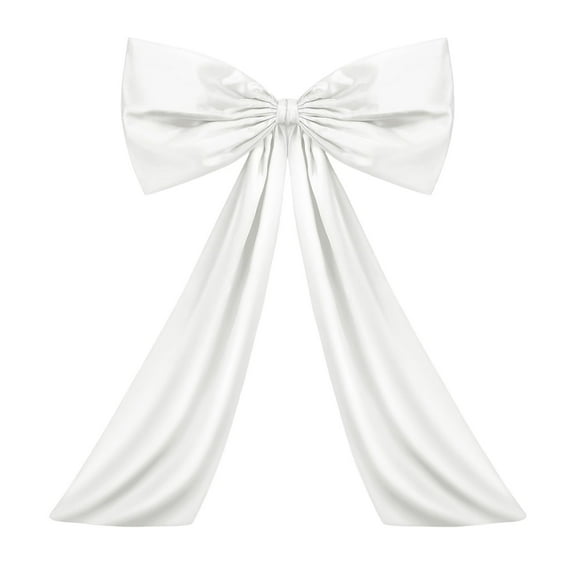 Taotanxi Bow Decor Large Bow for Room, Giant Ribbon Tie for Birthday Party Backdrop Wall Decor(White,24 x 36 Inches)