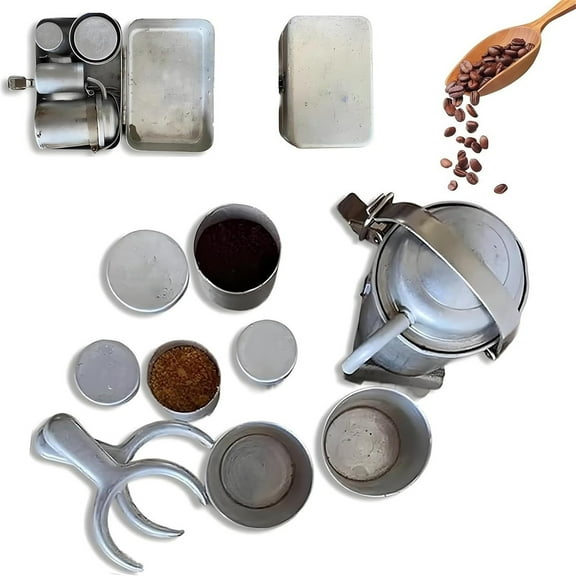 Taotanxi Camping Coffee Kit, Vintage Outdoor Coffee Pour Over Set, Portable Maker, With Cups And Box