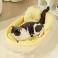 thumbnail image 1 of Taotanxi Cat Bed for Indoor Cats Rectangle Small Dog Bed Washable Fluffy Kitten Beds with Non-Slip Bottom 24×16×5 Yellow, 1 of 6