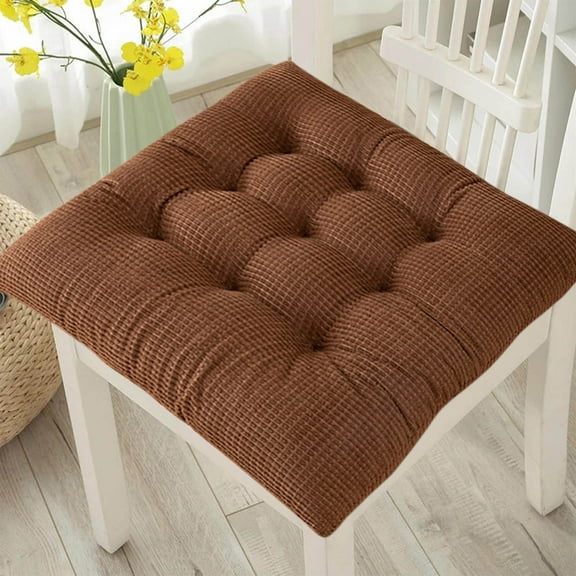 Taotanxi Chair Cushions for Dining Kitchen Chairs 15.7 Inches Seat Cushion Pads Warm Thick Corduroy Comfort Chair Cushions for Office (15.7 ", Coffee)
