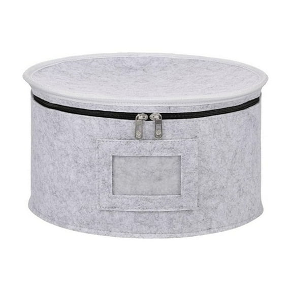 Taotanxi China Storage Case for Dinner Plate,10" W X 6.1" H Thick Felt Plate Quilted Case Stackable China Storage Containers With 12 Felt Dividers for Dinnerware Storage And Transport