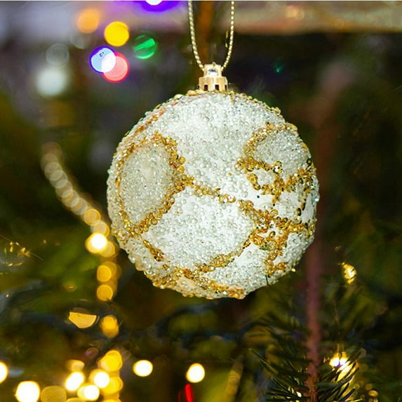 Taotanxi Christmas Ball Ornaments Set 1ct Large Shatterproof Pastic Christmas Tree Decorations Hanging Ornaments for Xmas 80mm/3.15",White
