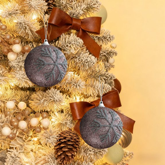 Taotanxi Christmas Decorations Flocked Christmas Balls Christmas Decoration SetMultiple Styles Of Christmas Tree Decorations Can Be Used For Other Party B 1 Pcs