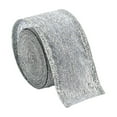 thumbnail image 1 of Taotanxi Christmas Metallic Silver Glitter Ribbons Christmas Silver Sparkly Mesh Craft Ribbon Wired Polyester Ribbon for Gift Wrapping Xmas Tree Floral Wedding Party Decor(1.93”x6.56Ft), 1 of 6