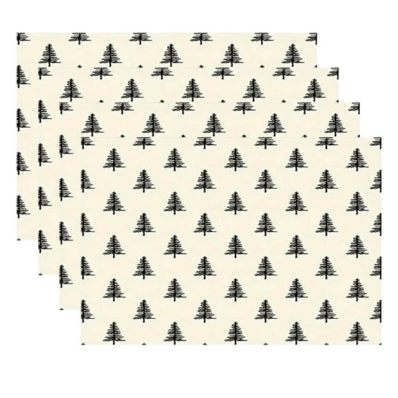 Taotanxi Christmas Placemats Set of 4 Table Mat, Table mats Placemats Heat-resistant Stain Resistant Washable for Kitchen Dining Decoration 12" x 18",N