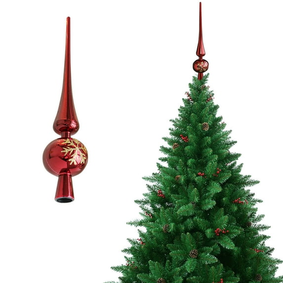 Christmas Tree Star Topper Vintage Style Xmas Tree Decoration Compact and Lightweight Xmas Ornament for Holiday Home for Christmas Parties Finish Red