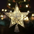 thumbnail image 1 of Taotanxi Christmas Tree Toppers Xmas Glitter Silver Hollow Star Treetop Topper for Christmas Tree Decoration, 1 of 6