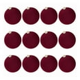 thumbnail image 1 of Taotanxi Christmas Velvet Balls 1.97" Flocked Christmas Hanging Ornaments Handmade Velvet Balls Xmas Tree Ornaments Xmas Tree Bulbs for Wedding Anniversary Party(Wine Red,12 Pcs), 1 of 6
