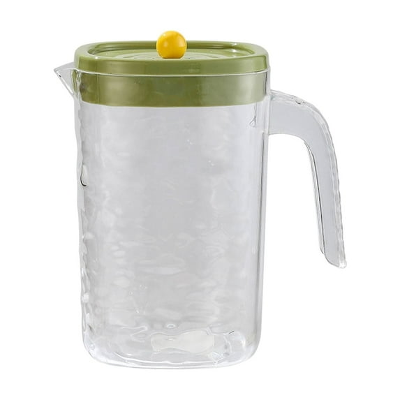 Taotanxi Clear 1 Gallon Pitcher With Lid - Large Plastic Ice Tea Jug for Fridge, Water and Juice Container, Sun Tea Pitcher With Spout (Green)