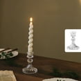 thumbnail image 1 of Taotanxi Clear Glass Taper Candle Holders, Clear Crystal Glass Candlesticks Holders for Fancy Table Decor Wedding Celebration Centerpiece Taper Candles Holder 3.9" Tall, 1 of 7