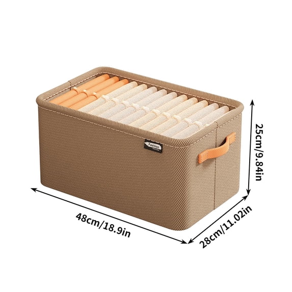 Taotanxi Closet Organizers And Storage Bins Large, Organizer Storage Baskets, Storage Containers for Organizing Changing Table Bookshelf (1-Pack, Kahki)