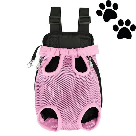 Taotanxi Dog Carrier Backpack, Adjustable Dog Pet Cat Front Carrier Backpack | Ventilated Dog Chest Carrier for Hiking Camping Travel, for Small Medium Dog Cat Puppies, Small, 5-9 lbs, Pink