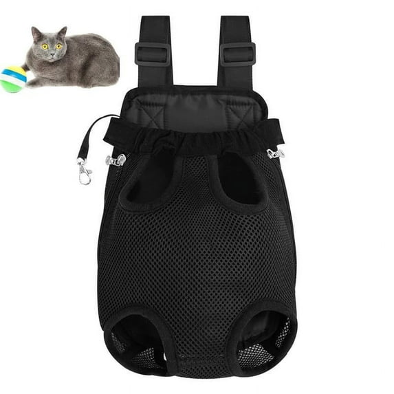 Taotanxi Dog Carrier Backpack, Adjustable Dog Pet Cat Front Carrier Backpack | Ventilated Dog Chest Carrier for Hiking Camping Travel, for Small Medium Dog Cat Puppies, Small, 5-9 lbs, Black