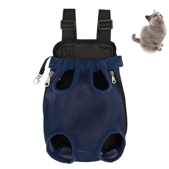 Taotanxi Dog Carrier Backpack, Adjustable Dog Pet Cat Front Carrier Backpack | Ventilated Dog Chest Carrier for Hiking Camping Travel, for Small Medium Dog Cat Puppies, Large, 12-16 lbs, Navy
