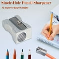 thumbnail image 1 of Taotanxi Dual Pencil Sharpener Pocket Aluminium Alloy Metal 1-Hole Steel Blade Rectangular Small Sharpeners for Standard No.2 Graphite Colored Pencils Wood-cased Pencils, 2 Pack,Silver, 1 of 7