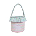 thumbnail image 1 of Taotanxi Easter Basket with Gingham Bunny Applique, 9x9 Inches, Personalized Bunny Design, White with Check Pattern, Foldable Handle, Easter Egg Hunting Bucket (J-A,Multicolor), 1 of 6