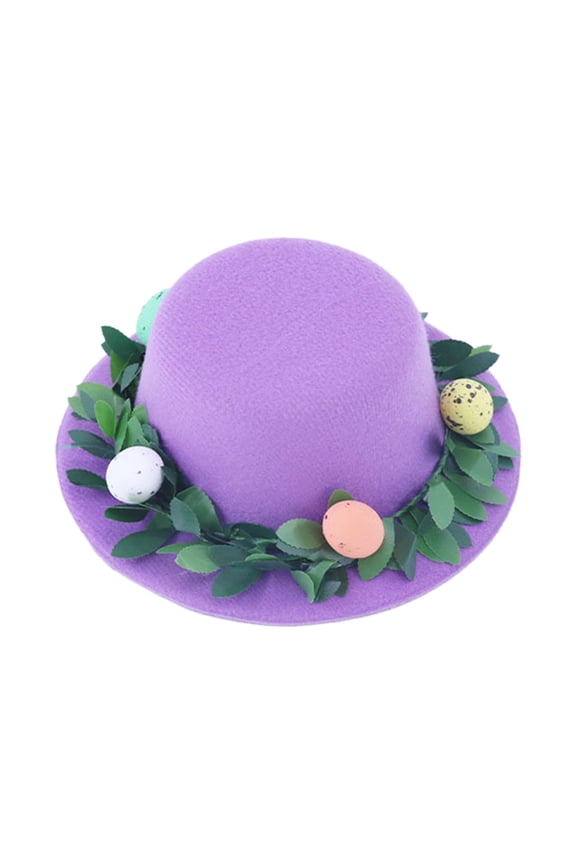 Easter Bonnet Hairpin Easter Diy Crafts Set With Straw Hat Handmade Hat Egg Straw Flower Decoration Children'S Birthday Gift