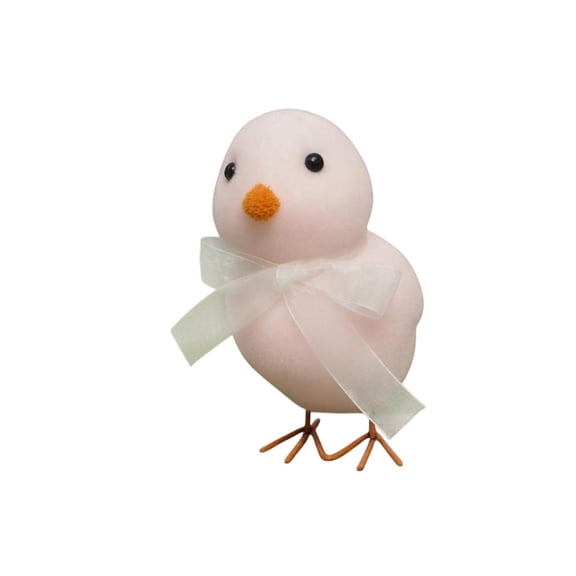 Easter Chicks Decorations 7 inch Pastel Flocked Chicks with Bows for Spring Home Accents, Easter Table Centerpieces, Indoor Outdoor Garden Decor, Holiday Party Supplies & Egg Hunt