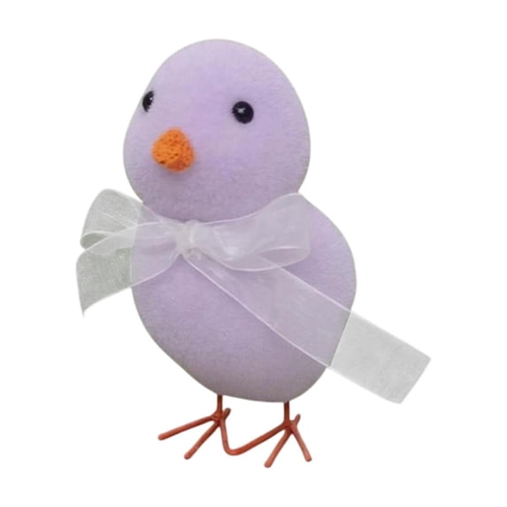 Easter Chicks Decorations 7 inch Pastel Flocked Chicks with Bows for Spring Home Accents, Easter Table Centerpieces, Indoor Outdoor Garden Decor, Holiday Party Supplies & Egg Hunt