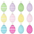 thumbnail image 1 of Taotanxi Easter Decorations Egg Tree Ornaments, 12 Pcs Mini Eggs Ornaments for Small Tree, Matte Finish With Dots Stripes, Kids School Home Office Party Supplies Gifts, Spring Decorations for Home, 1 of 6