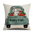 thumbnail image 1 of Taotanxi Easter Floral Garland Bunny Throw Pillow Cover, 18 X 18 Inch Spring Rabbit Holiday Cushion Case Decoration for Sofa Couch 01, 1 of 3