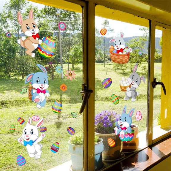 Taotanxi Easter Paper Cutouts Animals Cut Out Double Sided Colorful Bunny Egg Chick Butterfly Cut Outs for Easter Theme Party Decorations Classroom Bulletin Board Signs Diy Home Supplies