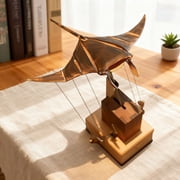 Taotanxi Electric Bionic Manta Ornament,Upgraded Handmade Wooden Ray Ornament Automaton With Lifelike Swimming Motion Mechanical Decor For Desk Tabletop Home