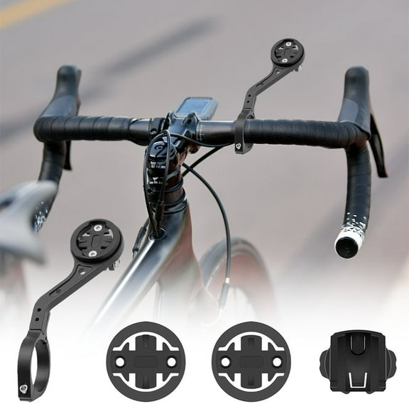 Taotanxi Extended Out-Front Cycling Bicycle Computer Combo Mount Bike GPS Computer Mount Holder Handlebar for Garmin/Bryton/Cateye/GoPro Camera (Black)