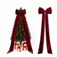 thumbnail image 1 of Taotanxi Extra Large Christmas Velvet Bow Tree Topper 118 x 28 Inch Giant Burgundy Bow with Long Ribbon Oversized Holiday Decoration for Xmas Tree Wreath Wall Party Wedding Arch Gift Decor, 1 of 6