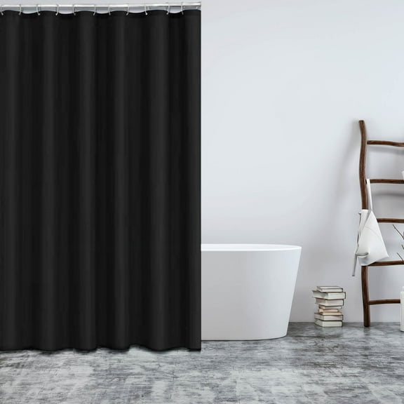 Taotanxi Fabric Shower Curtain Liner Washable With 2 Magnets, 59 X 72 Inches, Waterproof, Soft Fabric, Lightweight Polyester, Black