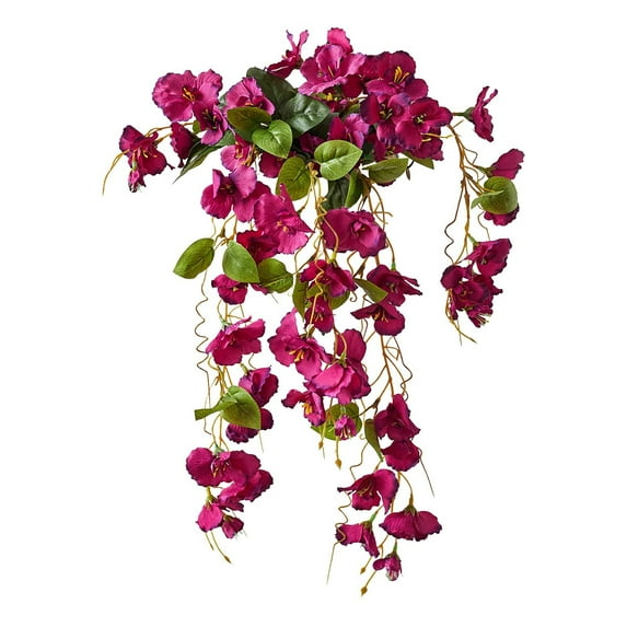 Taotanxi Fake Hibiscus Artificial Hanging Flowers Plants for Outdoors Spring Decoration, Silk Hibiscus Vines Realistic UV Resistant Faux Flowers for Outside Planter Porch Patio Yard Wedding Party