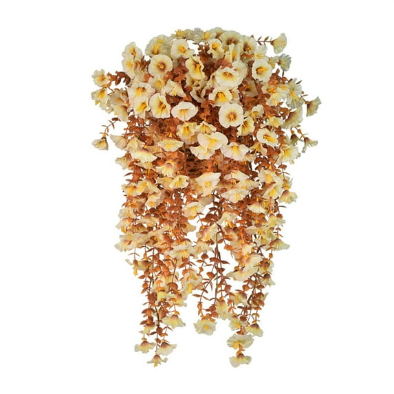 Taotanxi Fall Artificial Fake Mums Hanging Flowers Plants for Outdoor Autumn Decoration, UV Resistant Look Real for Home Patio Balcony Yard Porch Decor