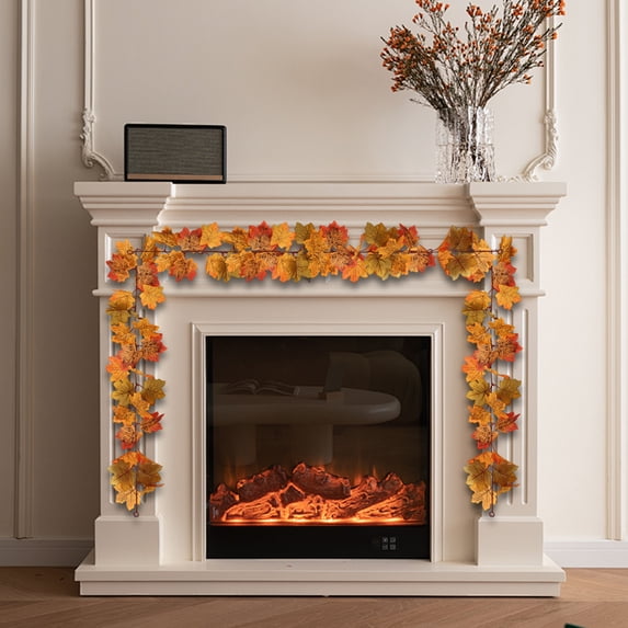 Taotanxi Fall Garland Maple Leaves Decorations 3.2Ft , Black Leaf Decor Gothic Decor for Halloween