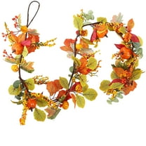 Taotanxi Fall Maple Leaf Garland 5.7Ft/Piece Artificial Autumn Maple Leaves with Berries Fall Leave Vines Hanging Foliage for Indoor Outdoor Home Thanksgiving Fireplace Decor,Multicolor/04