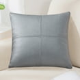 thumbnail image 1 of Taotanxi Faux Leather Throw Pillow Covers 18 X 18 Inches, Gray#0900 Pillow Cover, Hand Stitched Leather Decorative Pillow Cover for Couch Sofa Bed Living Room Home Garden, 1 of 6