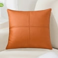 thumbnail image 1 of Taotanxi Faux Leather Throw Pillow Covers 18 X 18 Inches, Orange#0901 Pillow Cover, Hand Stitched Leather Decorative Pillow Cover for Couch Sofa Bed Living Room Home Garden, 1 of 6