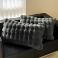 thumbnail image 1 of Taotanxi Faux Rabbit Fur Bubble Pillow Cover 19 x 30 inch, Dark Gray Throw Pillow Cover Luxurious Soft Couch Cover Case Home Decor for Sofa Bed Living Room, ONLY 1 Cover, 1 of 6
