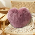 thumbnail image 1 of Taotanxi Faux Wool Heart-Shaped Pillow Long-Pile Plushy Living Room Sofa Cushion Cute Gift Pillow For Girls Bedside Pillow Purple, 1 of 6