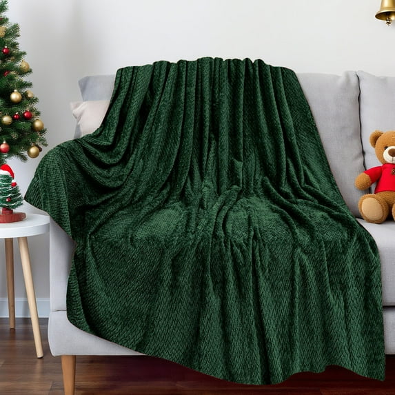 Taotanxi Fleece Blanket Green#1071 Throw Blankets for Couch & Bed, Luxury Plush Cozy Fuzzy Blanket 40x60 inches, Super Soft Warm Lightweight Throw Blanket for Travel Camping