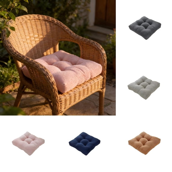 Taotanxi Floor Pillow & Cushion, Large Meditation Chair Cushions, Thick Square Seat Pad, Soft Velvet Tufted Seating Pouf for Indoor/Outdoor Yoga Bench Rocking Chair Room Tatami Sofa, Pink