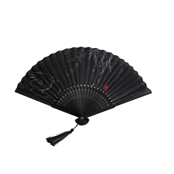 Taotanxi Floral Patterned Hand Fans, Chinese Folding Fan for Women Foldable, Silk Bamboo Hand Held Fan, Paper Hand Fan for Weddings, Parties and Church Events
