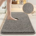 thumbnail image 1 of Taotanxi Fluffy Bathroom Rug Mat Small 24x16, Absorbent Thick Microfiber Mats with Non Slip Rubber Backing, Quick Dry Machine Washable Bath Rugs for Bathroom Floor, Bathtub and Shower, Dark Gray, 1 of 5