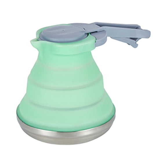 Taotanxi Foldable Electric Travel Kettle - Portable And Convenient Silicone Collapsible Water Boiler And Tea Pot For Camping - Easy Storage With Detachable Power Cord （Green）