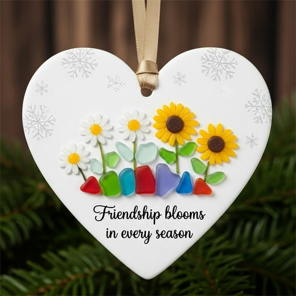 Taotanxi Friendship Gifts for Women Friends - Ceramic Christmas Ornaments for Tree Decorations - Friend Gifts for Women, Friend Gift Ideas for Christmas Decorations, Inspirational Gift for Friends