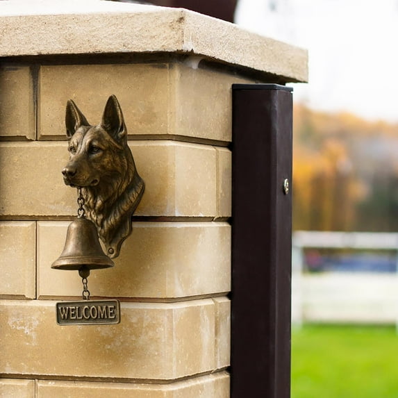 Taotanxi Funny Bull-dog Doorbell, Pug- Dog Welcome Doorbell - Retro Metal Farmhouse Vintage Bell, Pug-Head Shaped Decorative Hanging Bells, for Courtyard Garden