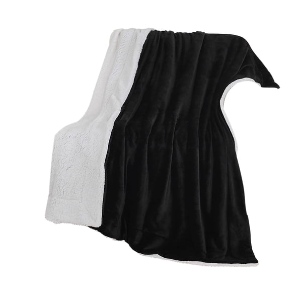 Taotanxi Gentle Soft Sherpa Fleece Blankets King Size for Bed - Thick and Warm Throw for Women and Men, Soft Fuzzy Plush King Blanket for Winter, Black, 39x59 Inches