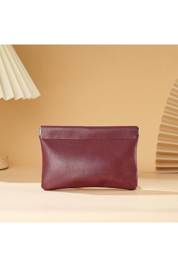 Genuine Leather Small Zipper Pouch Coin Purse for Women Change Holder for Men Size 4 x 6