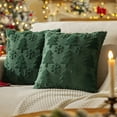 thumbnail image 1 of Taotanxi Green Christmas Tree Throw Pillow Covers 18x18" Set of 1, Winter Snowflake Decorative Pillow Covers Soft Plush Embroidery Cushion Covers Holiday Accent Pillows for Couch Farmhouse Home Decor, 1 of 7